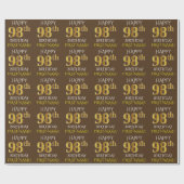 Bruin, Faux Gold "HAPPY 98th BIRTHDAY" Cadeaupapier (Vlak)