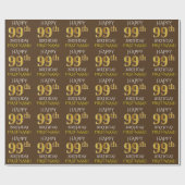 Bruin, Faux Gold "HAPPY 99th BIRTHDAY" Cadeaupapier (Vlak)