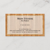 Bruin faux hout planken gouden accent Visitekaartj Visitekaartje (Achterkant)