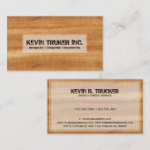 Bruin faux hout textuur remodeling visitekaartje (Voorkant / Achterkant)