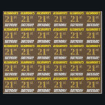 Bruin, Faux/Imitation Gold, 21st BIRTHDAY Cadeaupapier<br><div class="desc">Dit ontwerp van verpakkingspapier bevat een bericht zoals "ALEXANDRA'S 21ste BIRTHDAY!", met de "21ste" met een faux/imitatie gouden kleurenverschijning, en met de naam en "BIRTHDAY" in een leuk, vette lettersoort. De naam is aanpasbaar en de achtergrond is bruin. Een dergelijk artikel zou misschien gebruikt kunnen worden bij het verpakken van...</div>