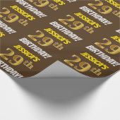 Bruin, Faux/Imitation Gold, 29th BIRTHDAY Cadeaupapier (Hoek)