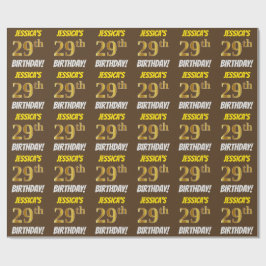 Bruin, Faux/Imitation Gold, 29th BIRTHDAY Cadeaupapier