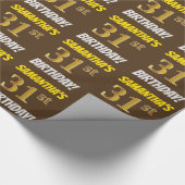 Bruin, Faux/Imitation Gold, 31st BIRTHDAY Cadeaupapier (Hoek)