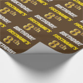 Bruin, Faux/Imitation Gold, "8th BIRTHDAY" Cadeaupapier (Hoek)