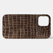 Bruin faux krokodillenleer Case-Mate iPhone case (Achterkant (horizontaal))
