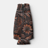 Bruin Faux Leather Cowgirl Floral Flesjeskoeler (Achterkant)