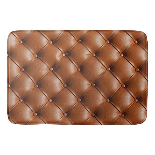 Bruin Faux Leather (lederen look) Badmat (Voorkant)