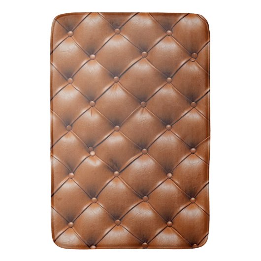 Bruin Faux Leather (lederen look) Badmat (Voorkant Verticaal)