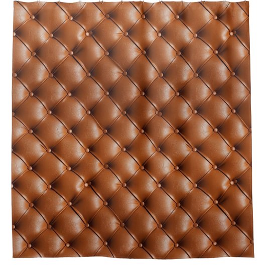 Bruin Faux Leather (lederen look) Douchegordijn (Voorkant)