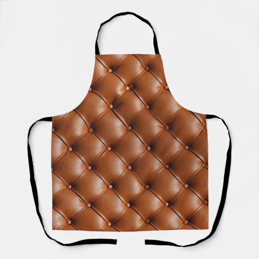 Bruin Faux Leather (lederen look) Schort (Voorkant)