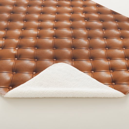 Bruin Faux Leather (lederen look) Sherpa Deken (3/4)