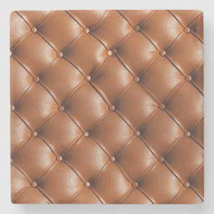 Bruin Faux Leather (lederen look) Stenen Onderzetter