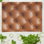 Bruin Faux Leather (lederen look) Theedoek (Gevouwen)