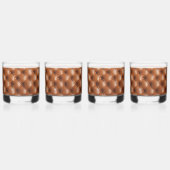 Bruin Faux Leather (lederen look) Whisky Glas (Voorkant)