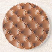 Bruin Faux Leather (lederen look) Zandsteen Onderzetter (Voorkant)