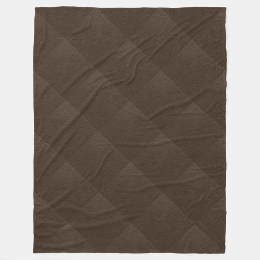 Bruin Faux Leather Quilt Pattern  uiterlijk Fleece Deken (Voorkant)