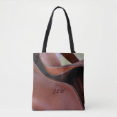 Bruin faux leder op maat tote bag (Voorkant)