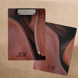 Bruin Faux Leder Unzipped Klembord