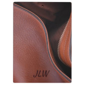 Bruin Faux Leder Unzipped Klembord (Achterkant)