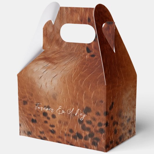 Bruin Faux lederen bruiloft Bedankdoosjes (Voorkant)