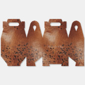 Bruin Faux lederen bruiloft Bedankdoosjes (Ongevouwen)