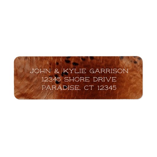 Bruin Faux lederen bruiloft Etiket (Voorkant)