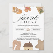 Bruin Favoriete Dingen Exchange Gift Kerstmis Kaart (Voorkant)