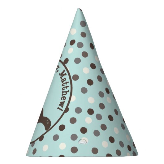 Bruin Ferret Mint Groen Gepersonaliseerde Verjaard Feesthoedjes (Rechts)