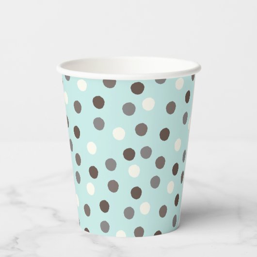 Bruin Ferret Mint Groen Polka Dot Party Papieren Bekers (Achterkant)