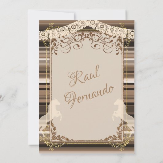 Bruin Fiesta doopsel en eerste verjaardag jongen Kaart (Achterkant)