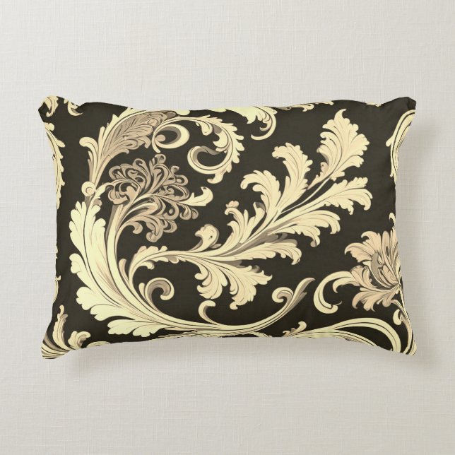 Bruin Fleur Antiek Accent Kussen (Voorkant)