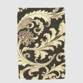 Bruin Fleur Antiek Golfhanddoek (Voorkant)