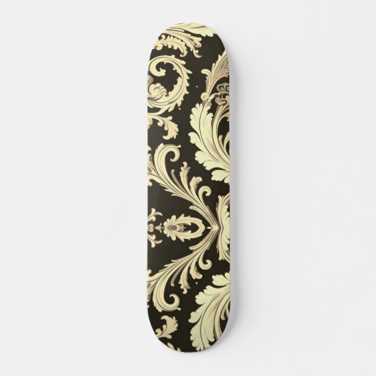 Bruin Fleur Antiek Persoonlijk Skateboard (Voorkant)