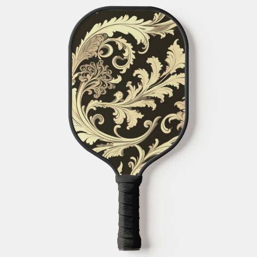 Bruin Fleur Antiek Pickleball Paddle (Voorkant)