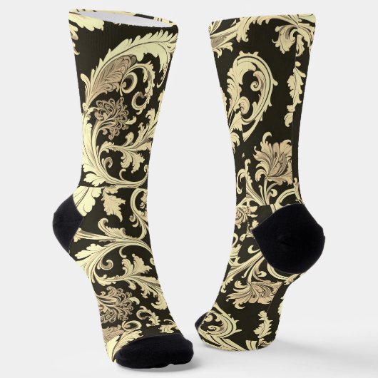 Bruin Fleur Antiek Sokken (Gebogen)
