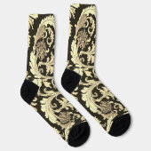 Bruin Fleur Antiek Sokken (Rechts)