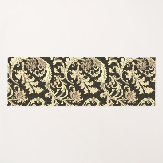 Bruin Fleur Antiek Yogamat (Voorkant (horizontaal))