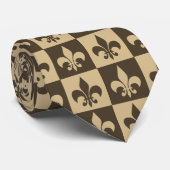 Bruin Fleur de lis Stropdas (Opgerold)