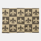 Bruin Fleur de lis Theedoek (Horizontaal)