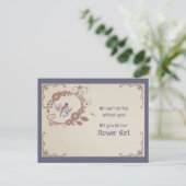 Bruin Floral en Bird Bloemenmeisje Uitnodiging (Staand voorkant)