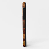 Bruin Floral leder Kijk bruin Label Case-Mate iPhone Case (Achterkant/links)