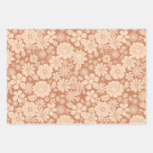Bruin-Floral — mooie bloem Inpakpapier Vel (Voorkant)