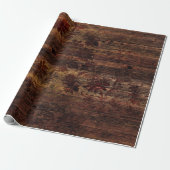 Bruin Floral Rustic Wood Cadeaupapier (Uitgerold)
