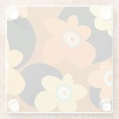 Bruin floreel glazen onderzetter (Achterkant)