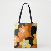 Bruin floreel tote bag (Voorkant)