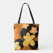 Bruin floreel tote bag (Achterkant)