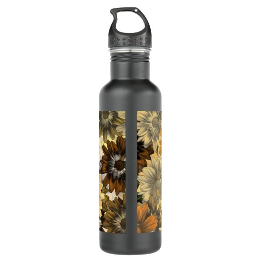 Bruin floreel waterfles  (Achterkant)