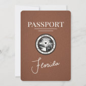Bruin Florida Passport Uitnodiging voor het Huweli (Achterkant)