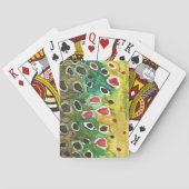 Bruin forel Vliegende visser Speelkaarten (Achterkant)